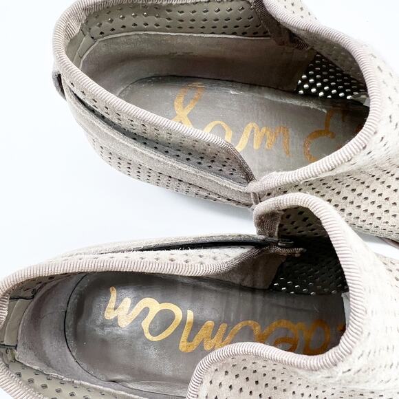 Sam Edelman Womens 9 Paula Perforated Leather‎ Buckle Ankle Boot Putty Suede - Picture 9 of 11